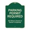Signmission Designer Series-Parking Permit Required All Others Towed Owners Expense, 18" L, 24" H, G-1824-9798 A-DES-G-1824-9798 - alternate 1